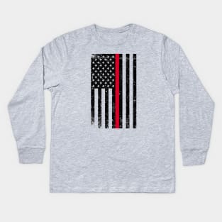 Thin Red Line (Firefighter) T-Shirt Kids Long Sleeve T-Shirt